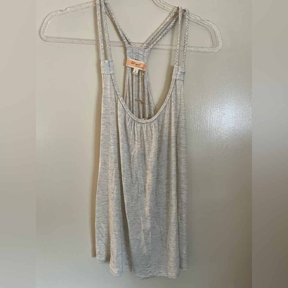 Braided-Strap Light Ivory Tank Top